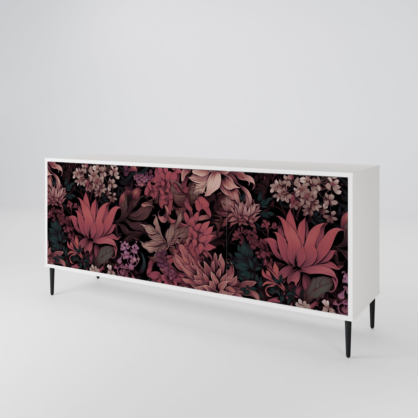 FLORAL WHISPER Madia a 3 Ante in Finitura Bianca