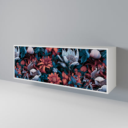 ETHEREAL BLOSSOMS Madia a 3 Ante in Finitura Bianca