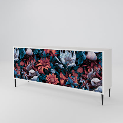 ETHEREAL BLOSSOMS Madia a 3 Ante in Finitura Bianca