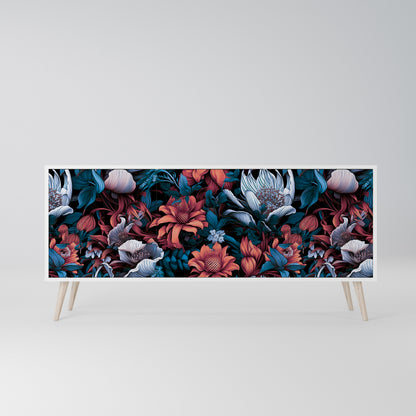 ETHEREAL BLOSSOMS Madia a 3 Ante in Finitura Bianca