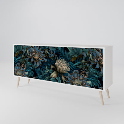 TWILIGHT BLOOM Madia a 3 Ante in Finitura Bianca