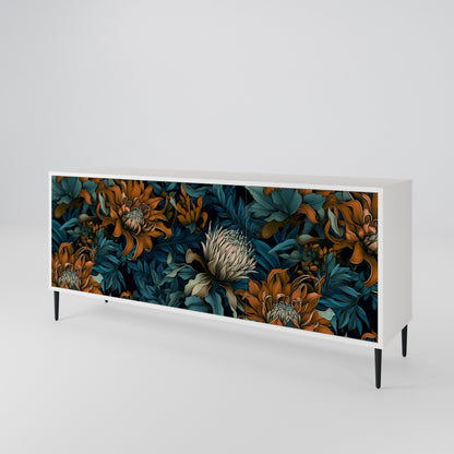 MORNING BLOOM Madia a 3 Ante in Finitura Bianca