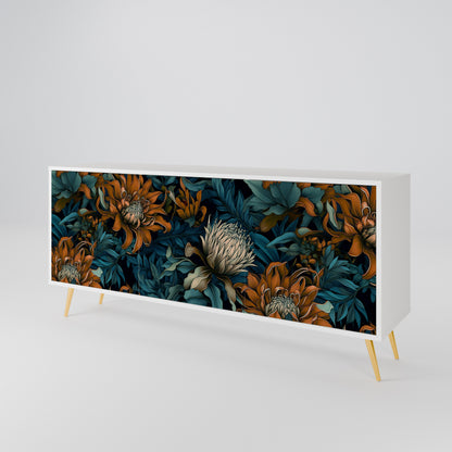 MORNING BLOOM Madia a 3 Ante in Finitura Bianca