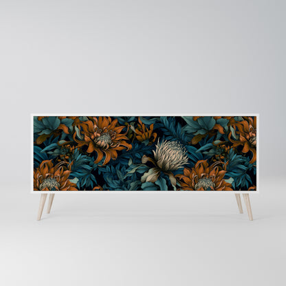 MORNING BLOOM Madia a 3 Ante in Finitura Bianca