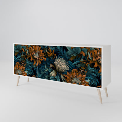 MORNING BLOOM Madia a 3 Ante in Finitura Bianca