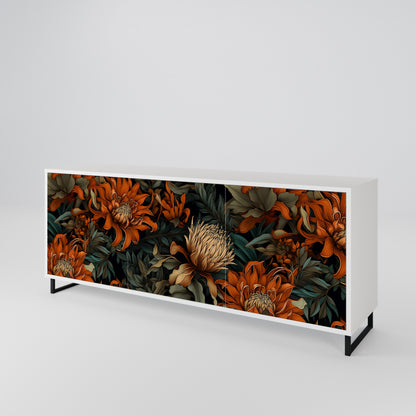 DAWN BLOOM Madia a 3 Ante in Finitura Bianca