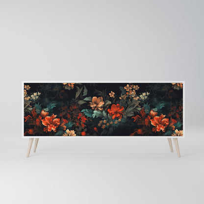 IMAGINARY BLOSSOM Madia a 3 Ante in Finitura Bianca