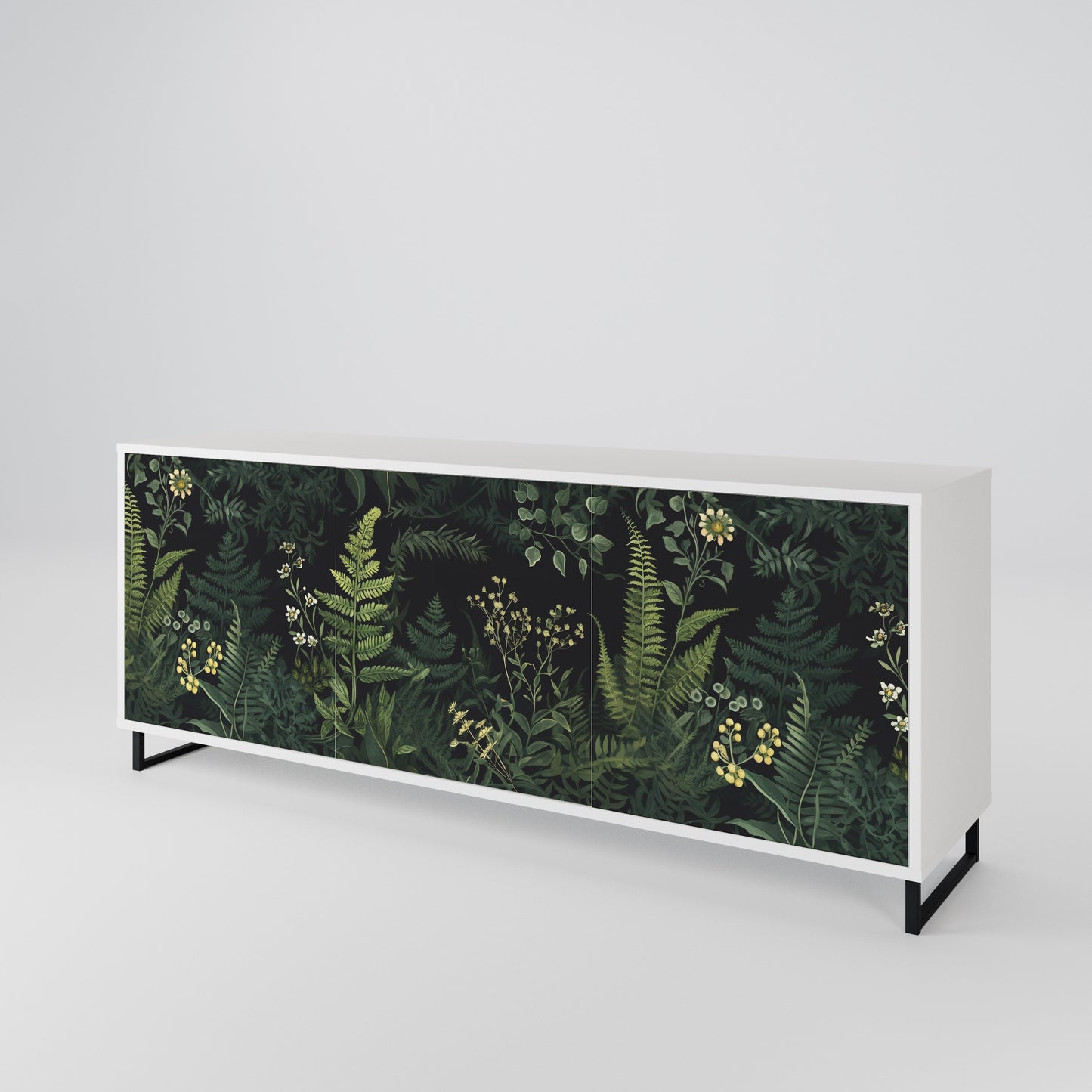 FERN FLOWERS Madia a 3 Ante in Finitura Bianca