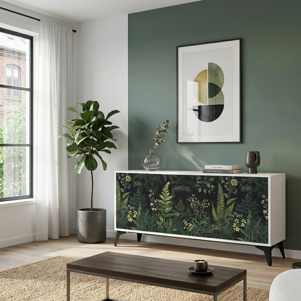 FERN FLOWERS Madia a 3 Ante in Finitura Bianca