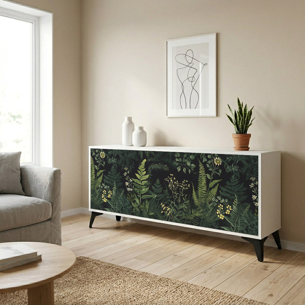 FERN FLOWERS Madia a 3 Ante in Finitura Bianca