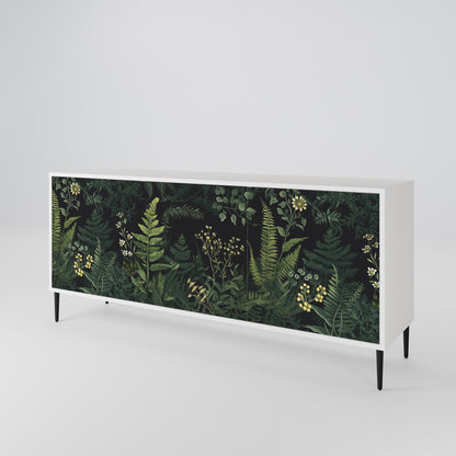 FERN FLOWERS Madia a 3 Ante in Finitura Bianca
