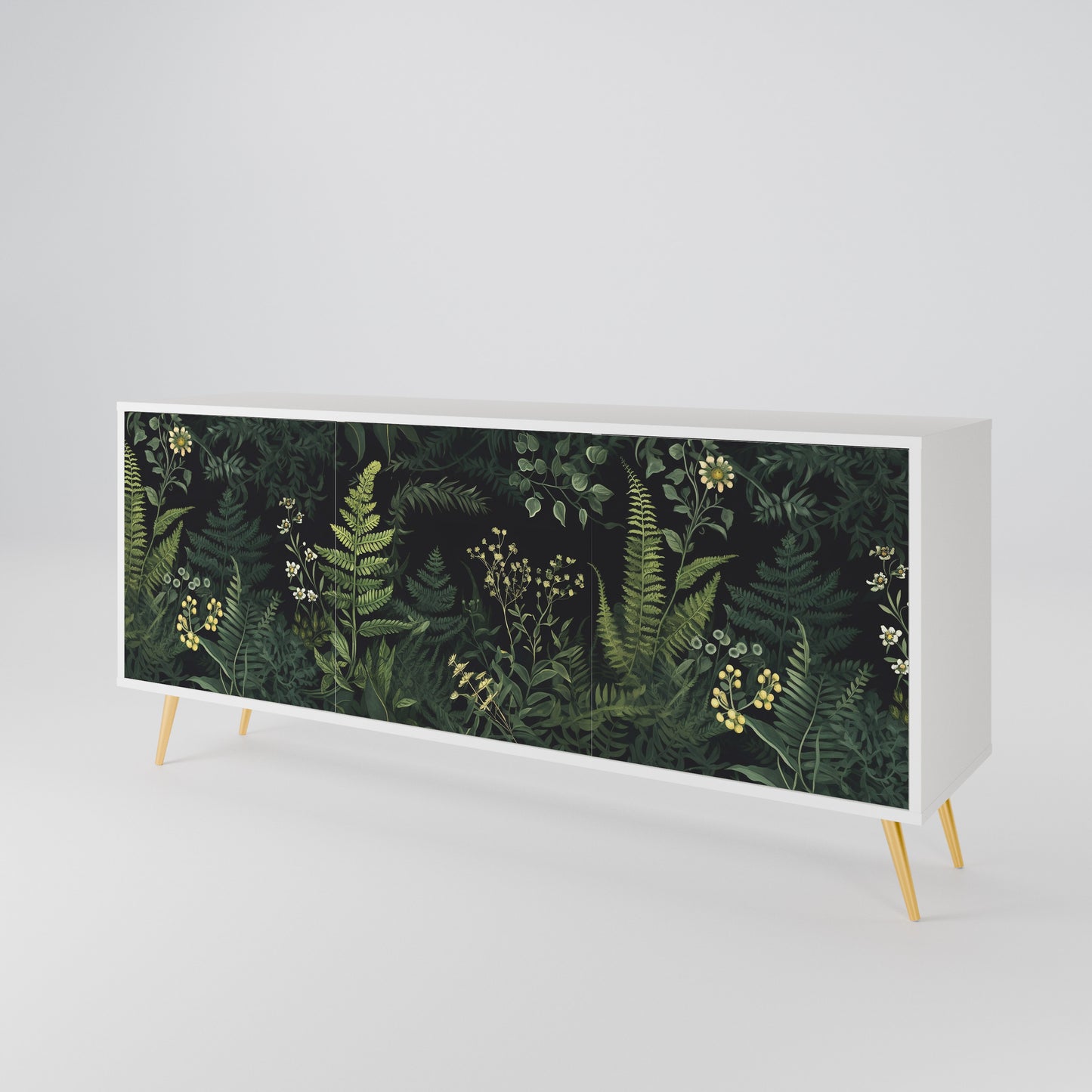 FERN FLOWERS Madia a 3 Ante in Finitura Bianca