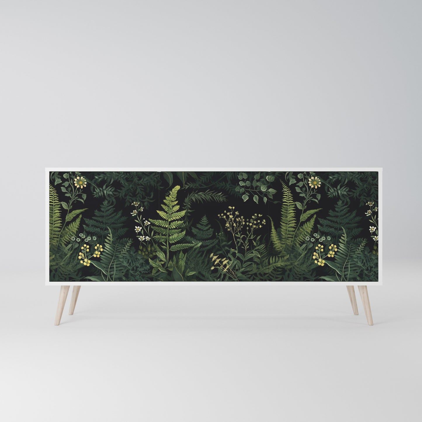 FERN FLOWERS Madia a 3 Ante in Finitura Bianca