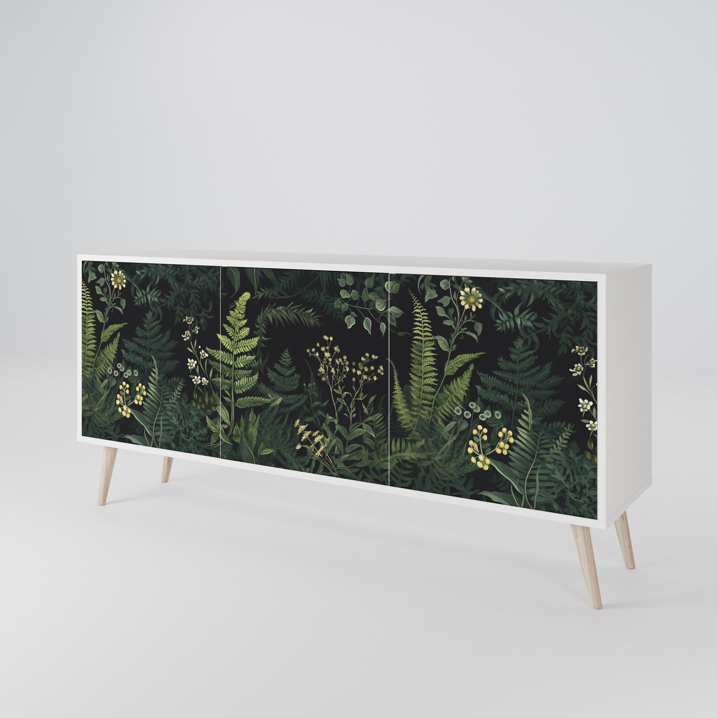FERN FLOWERS Madia a 3 Ante in Finitura Bianca