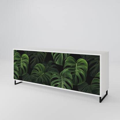 INFINITE MONSTERA Madia a 3 Ante in Finitura Bianca