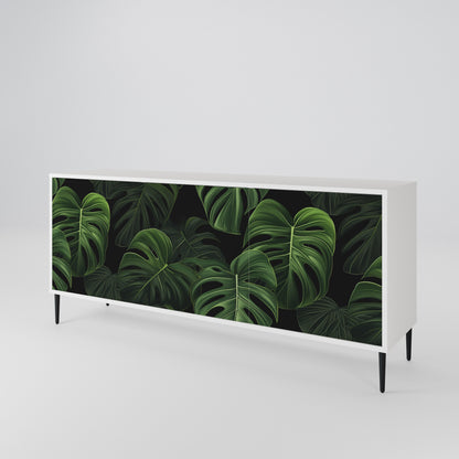 INFINITE MONSTERA Madia a 3 Ante in Finitura Bianca