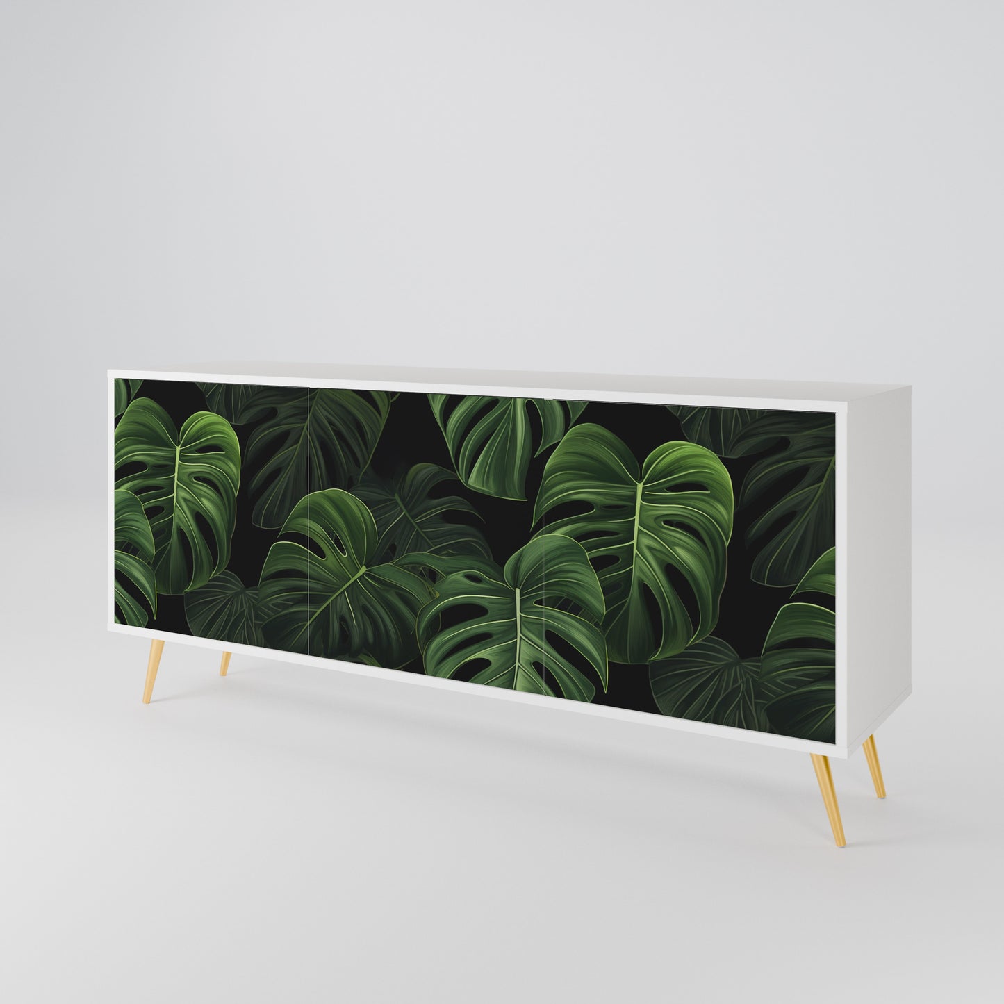 INFINITE MONSTERA Madia a 3 Ante in Finitura Bianca