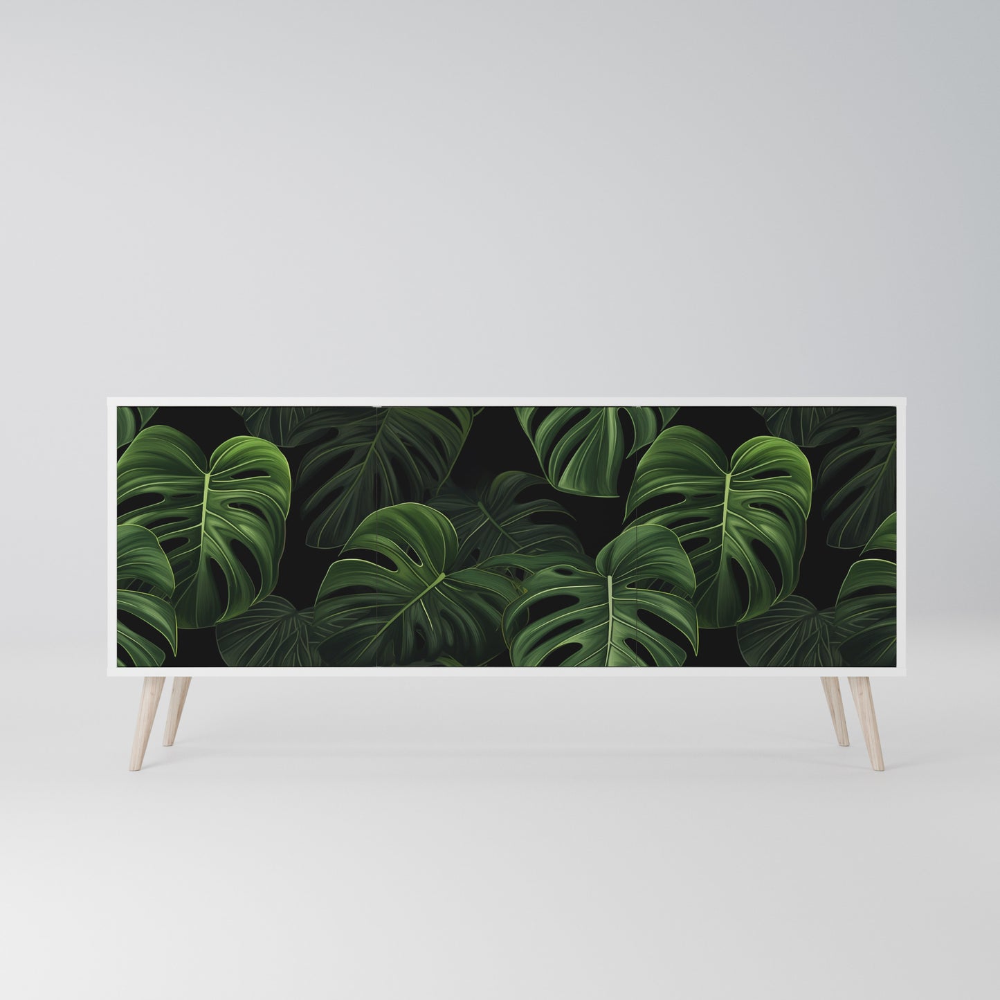 INFINITE MONSTERA Madia a 3 Ante in Finitura Bianca