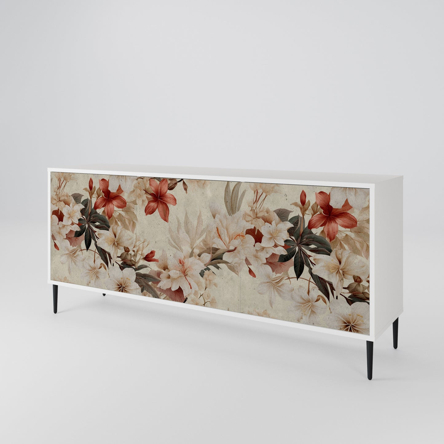 PETAL HARMONY Madia a 3 Ante in Finitura Bianca