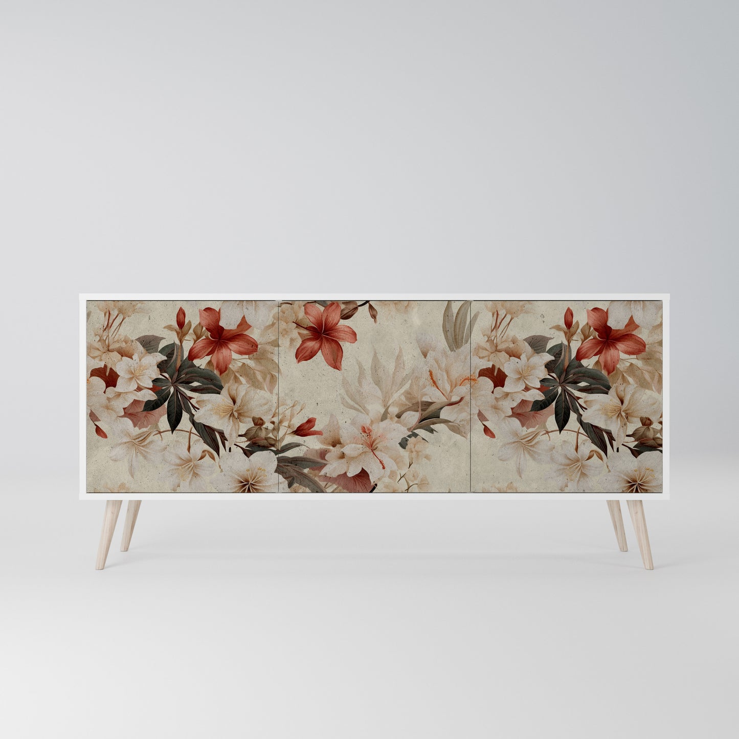 PETAL HARMONY Madia a 3 Ante in Finitura Bianca