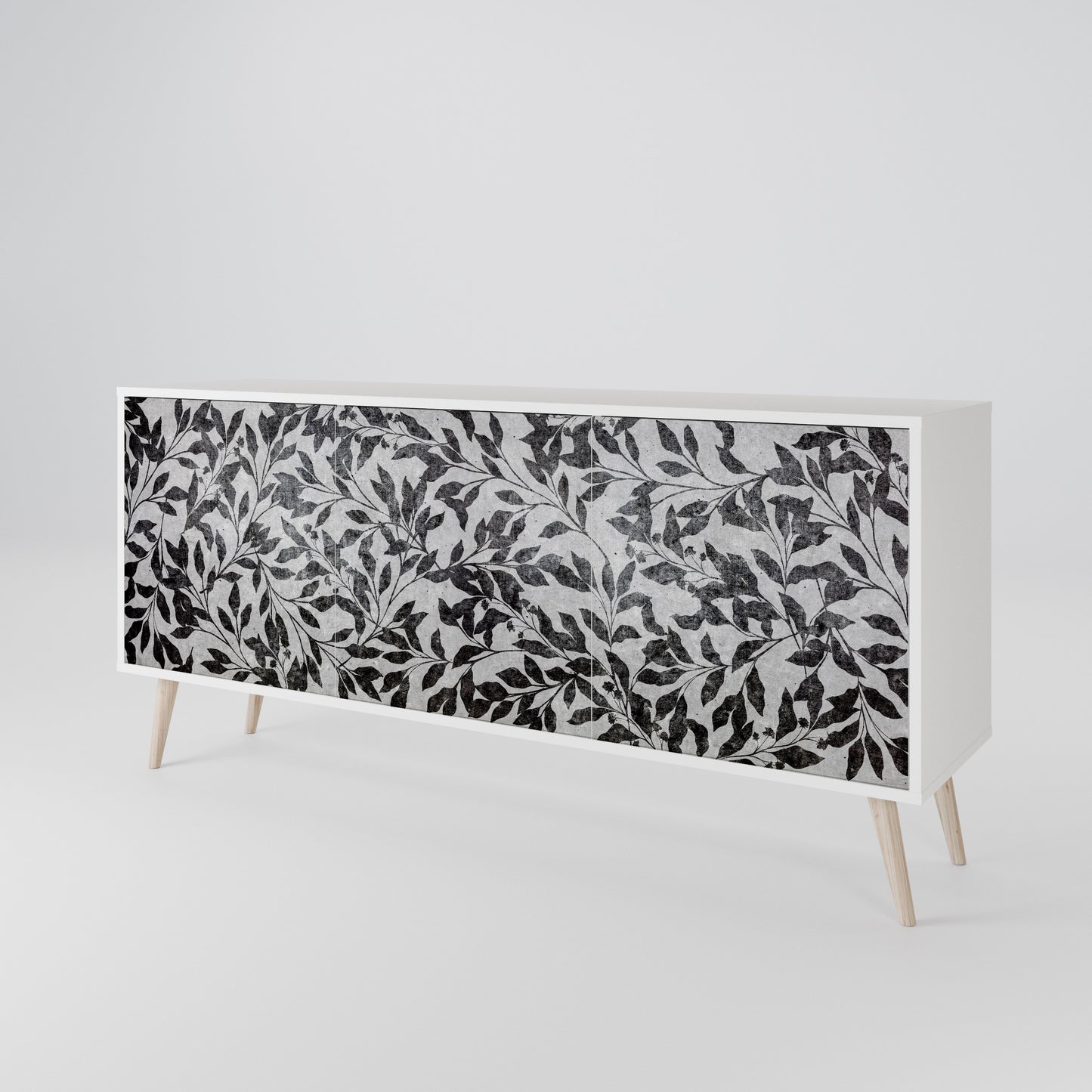 CHARCOAL SPROUT Madia a 3 Ante in Finitura Bianca