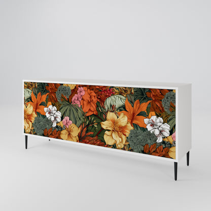 RADIANT FLORA Madia a 3 Ante in Finitura Bianca