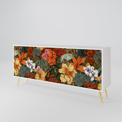 RADIANT FLORA Madia a 3 Ante in Finitura Bianca
