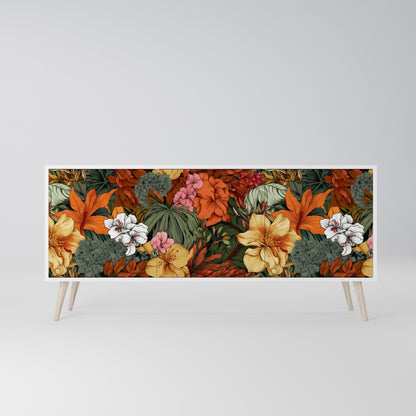 RADIANT FLORA Madia a 3 Ante in Finitura Bianca