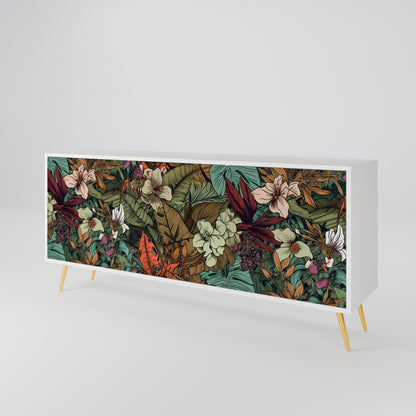 BOTANICAL EMERGENCE Madia a 3 Ante in Finitura Bianca
