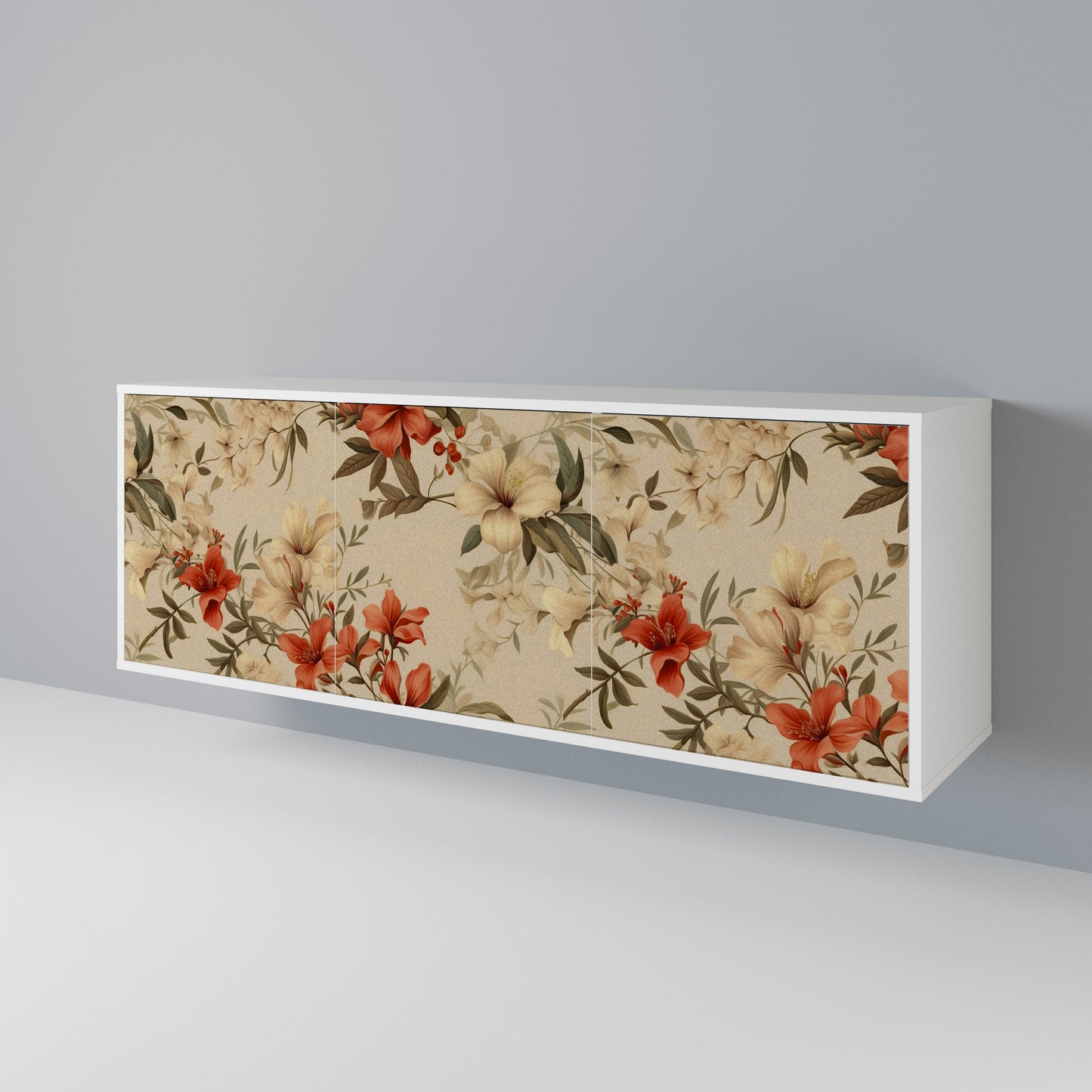 BLOOMING HARMONY Madia a 3 Ante in Finitura Bianca