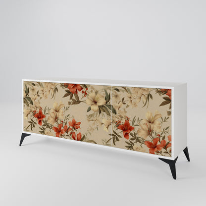 BLOOMING HARMONY Madia a 3 Ante in Finitura Bianca