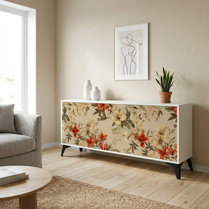 BLOOMING HARMONY Madia a 3 Ante in Finitura Bianca
