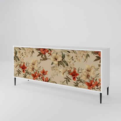 BLOOMING HARMONY Madia a 3 Ante in Finitura Bianca