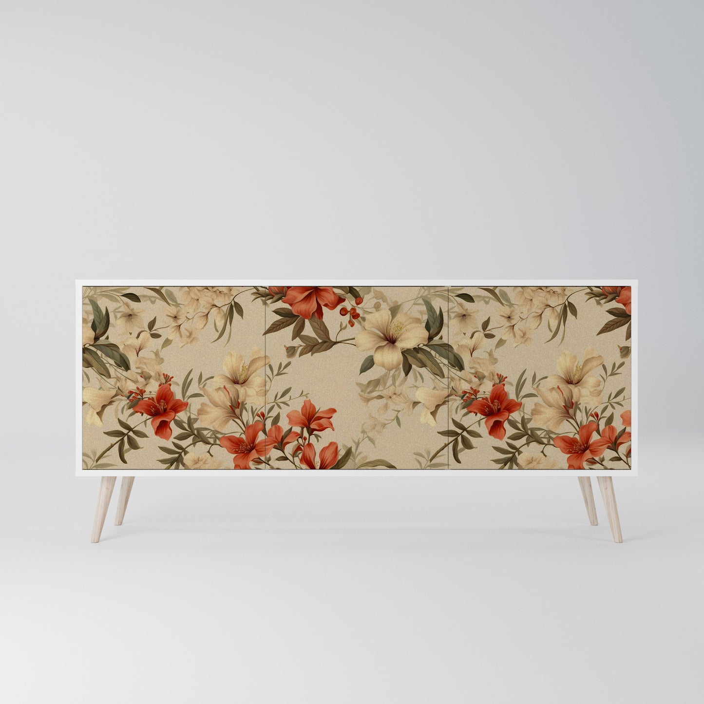 BLOOMING HARMONY Madia a 3 Ante in Finitura Bianca