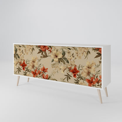 BLOOMING HARMONY Madia a 3 Ante in Finitura Bianca
