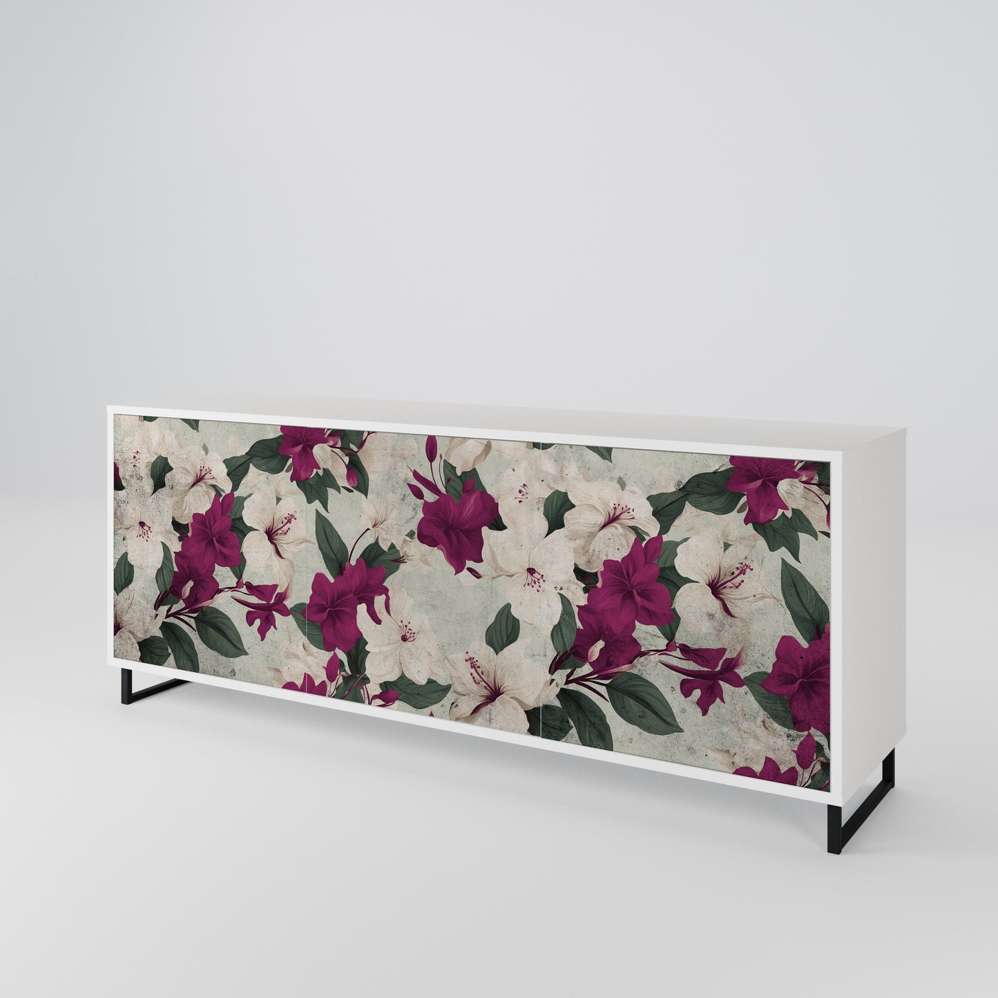 FLOWERET DREAM Madia a 3 Ante in Finitura Bianca
