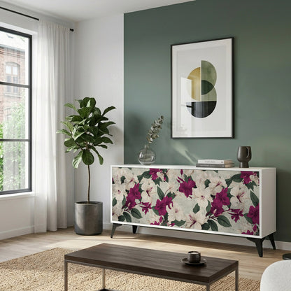 FLOWERET DREAM Madia a 3 Ante in Finitura Bianca