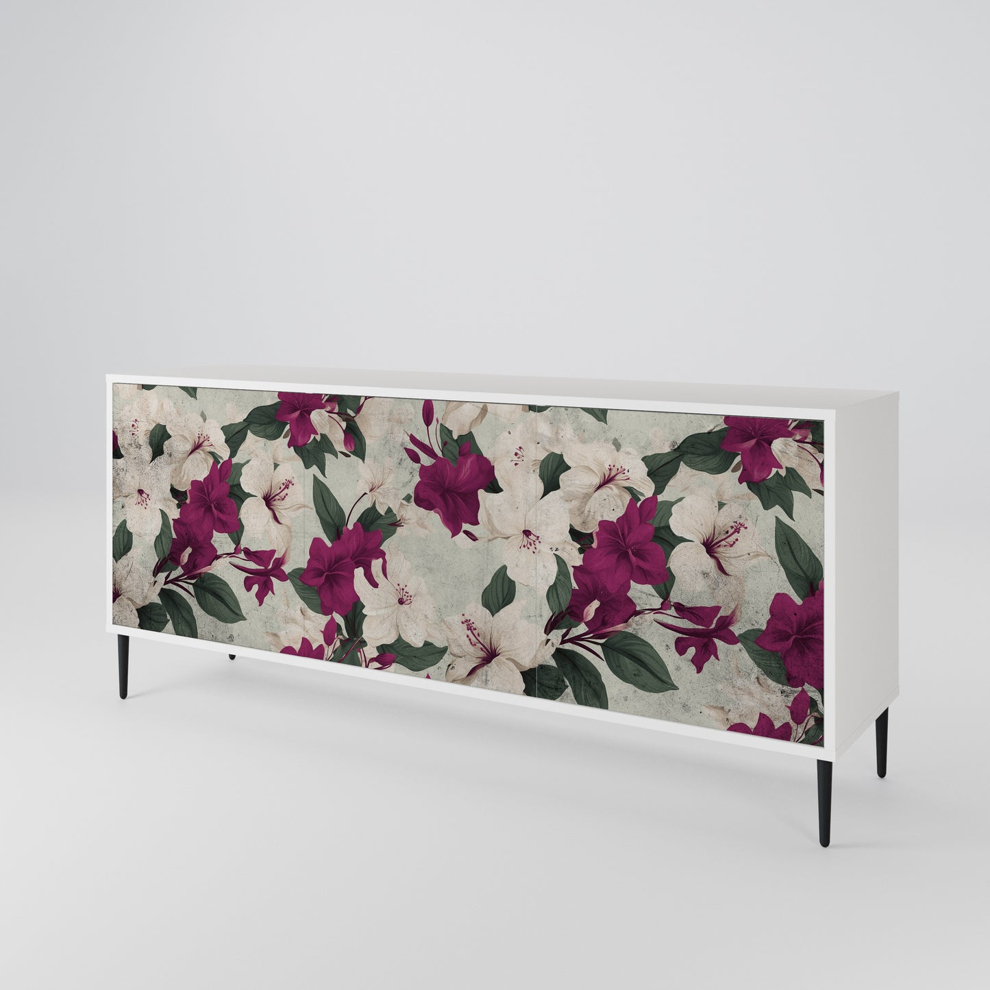 FLOWERET DREAM Madia a 3 Ante in Finitura Bianca