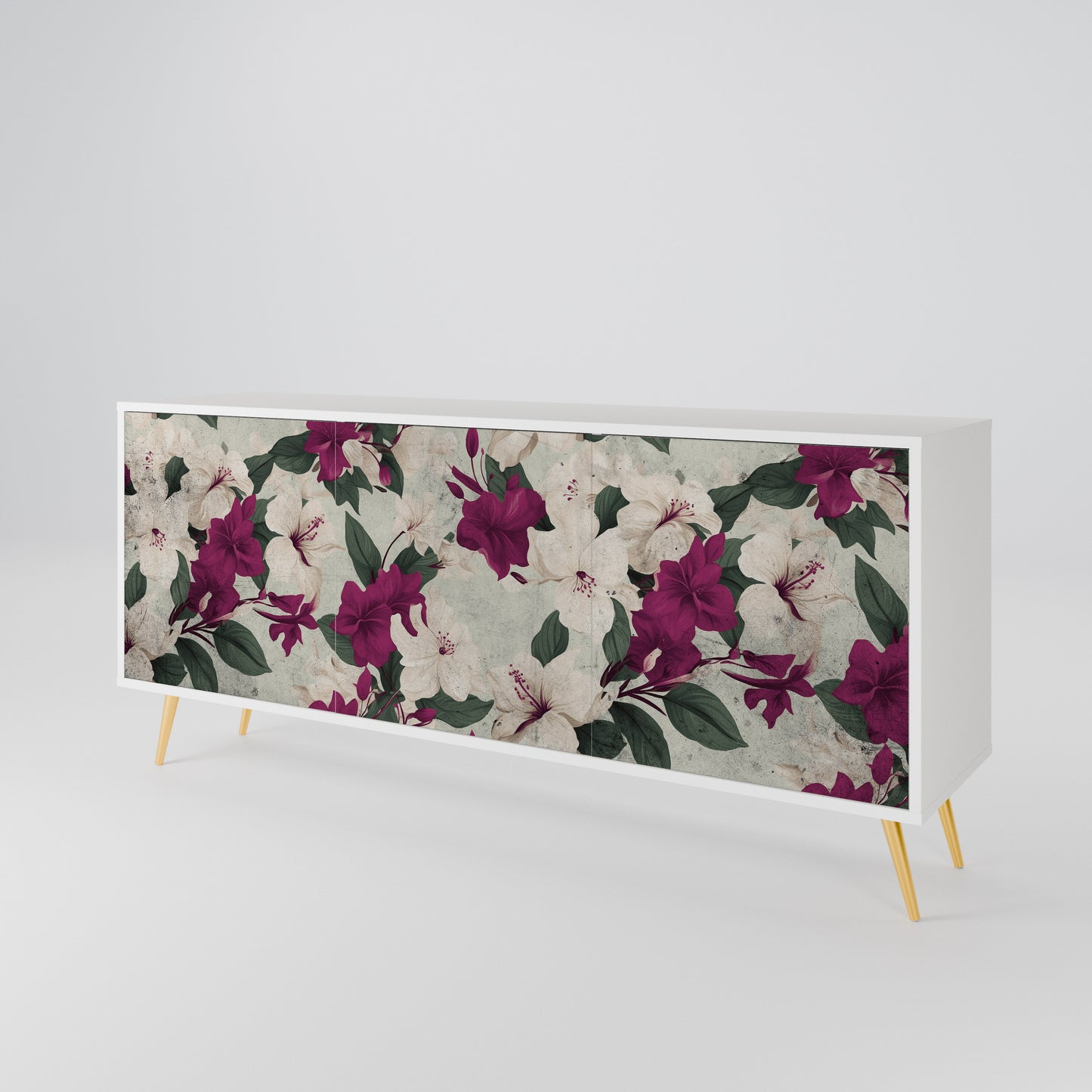 FLOWERET DREAM Madia a 3 Ante in Finitura Bianca