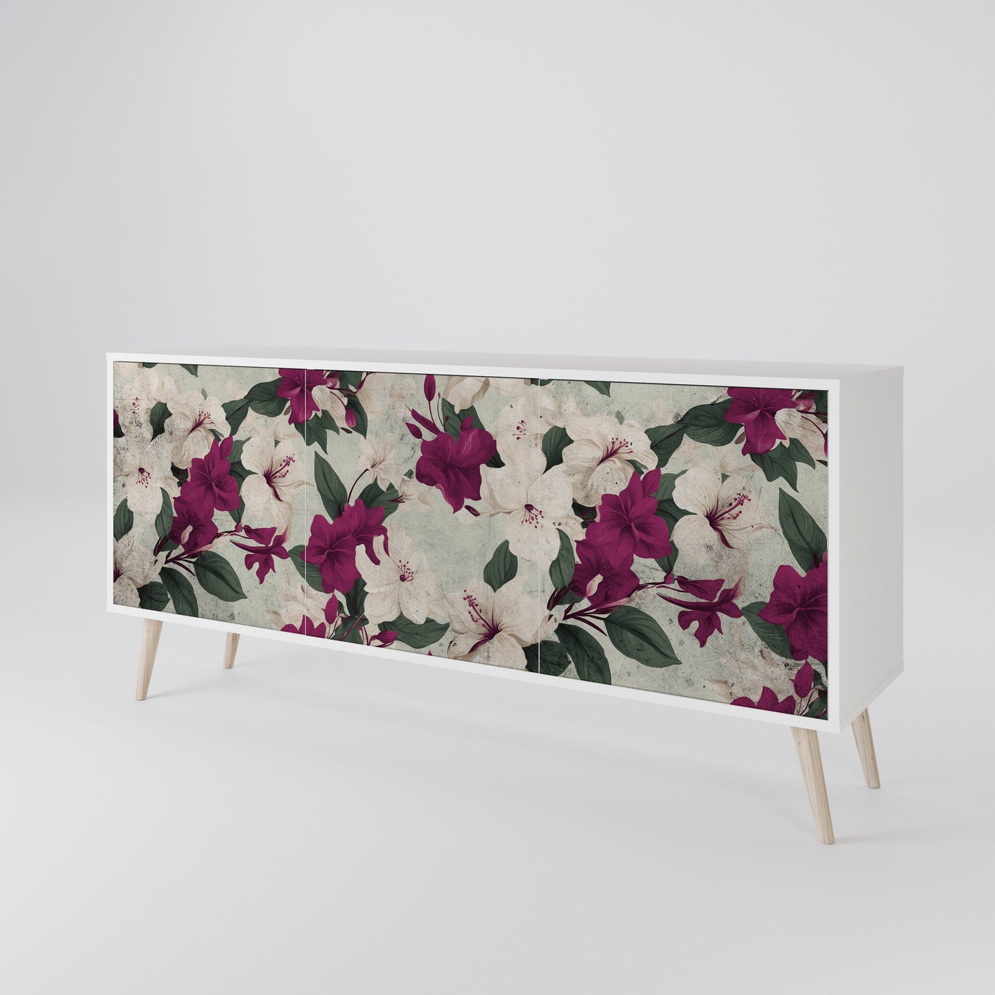 FLOWERET DREAM Madia a 3 Ante in Finitura Bianca