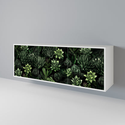 SUCCULENT JUNGLE Madia a 3 Ante in Finitura Bianca