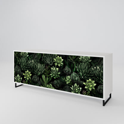 SUCCULENT JUNGLE Madia a 3 Ante in Finitura Bianca