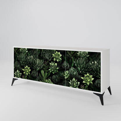 SUCCULENT JUNGLE Madia a 3 Ante in Finitura Bianca