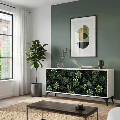 SUCCULENT JUNGLE Madia a 3 Ante in Finitura Bianca