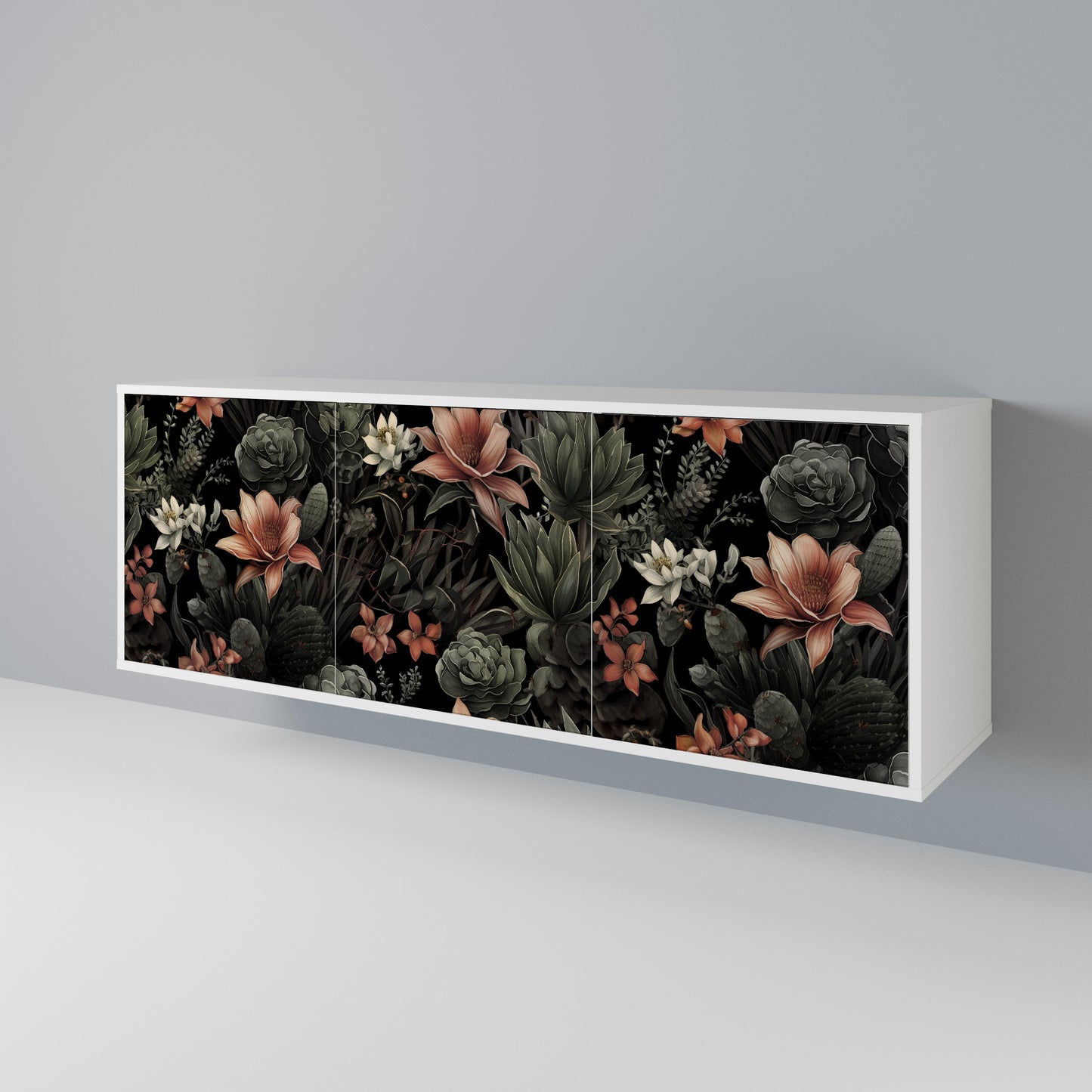 SECRET VERDURE Madia a 3 Ante in Finitura Bianca