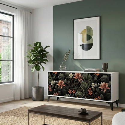 SECRET VERDURE Madia a 3 Ante in Finitura Bianca