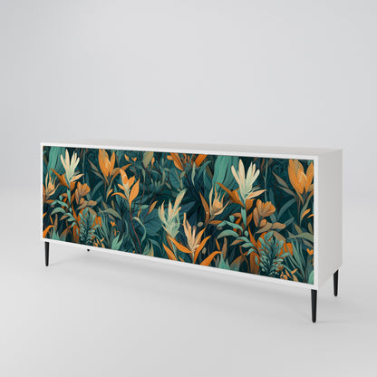 FLORAL SERENITY Madia a 3 Ante in Finitura Bianca