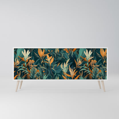 FLORAL SERENITY Madia a 3 Ante in Finitura Bianca