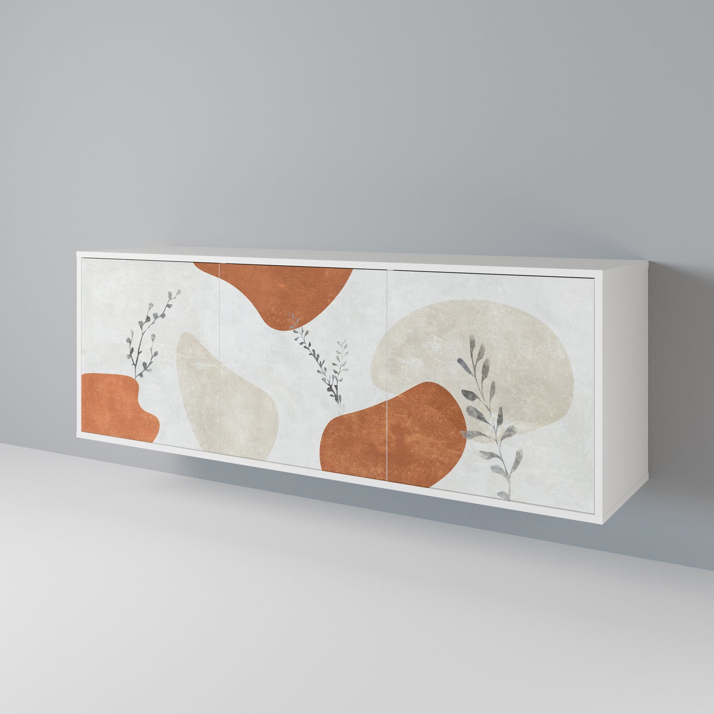 TRANQUIL TWIG Madia a 3 Ante in Finitura Bianca