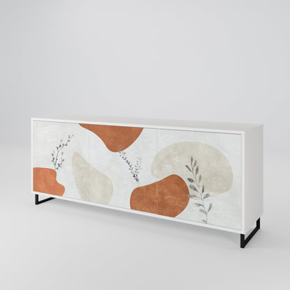 TRANQUIL TWIG Madia a 3 Ante in Finitura Bianca
